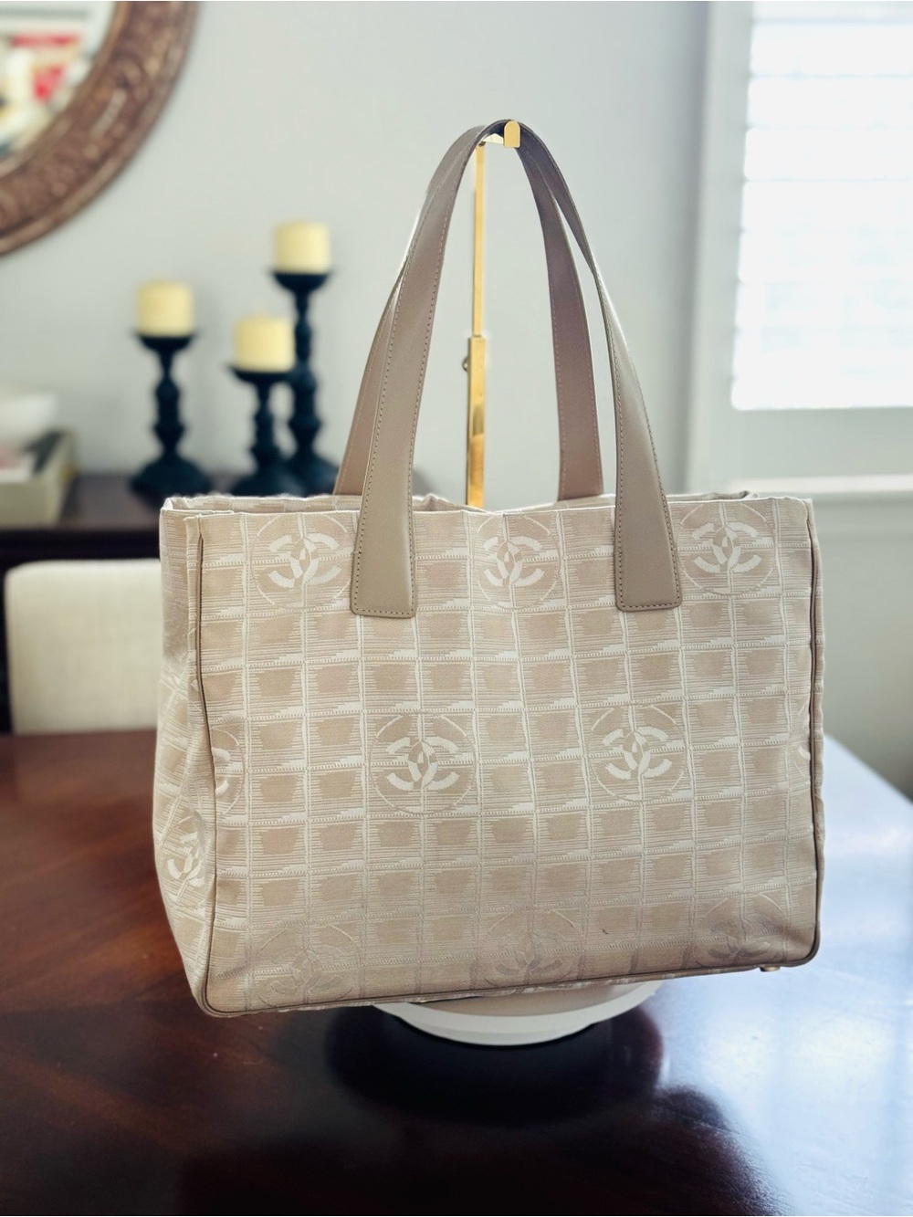 Chanel Beige Travel Line Tote Bag – CC Monogram - Picture 3 of 13